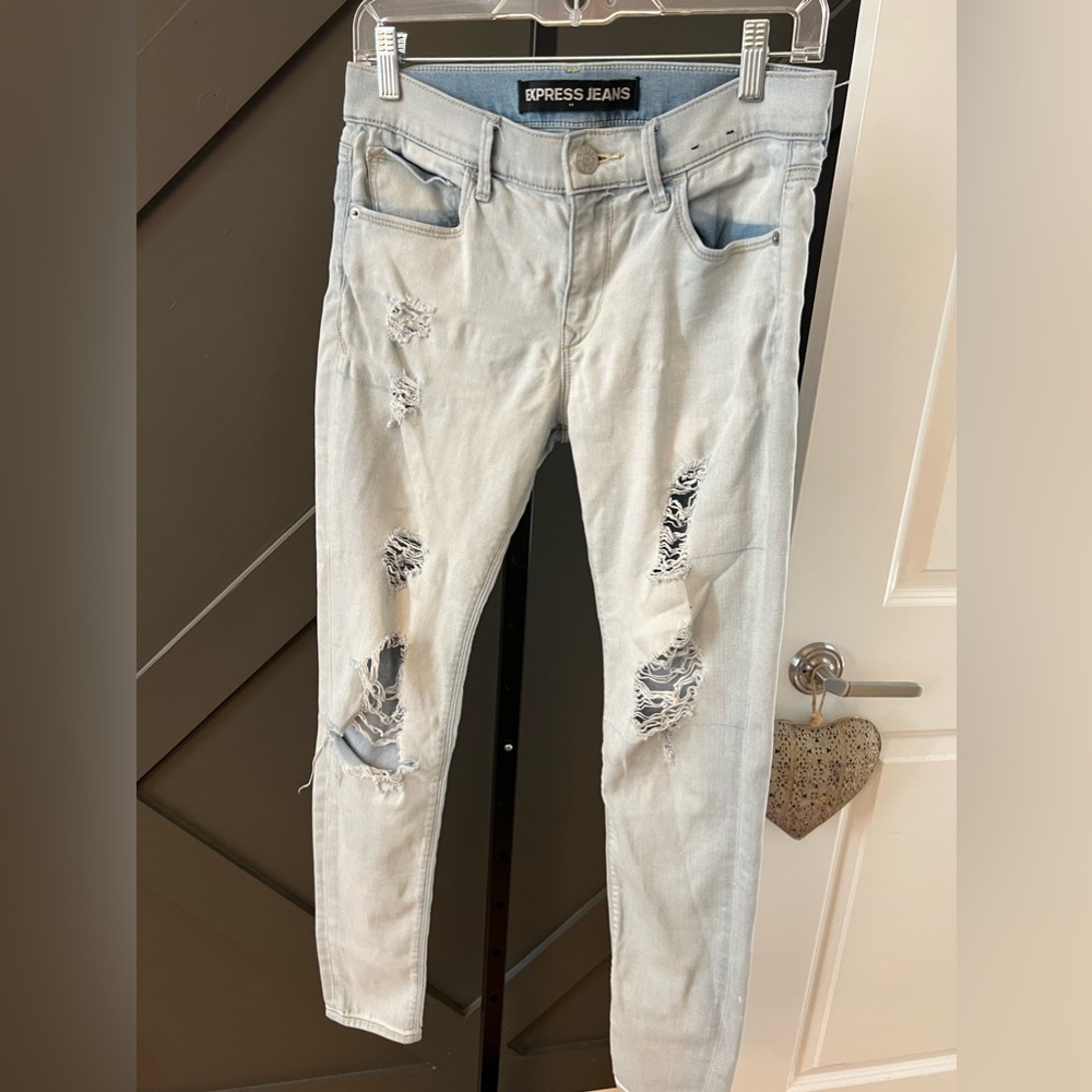 EXPRESS Supersoft Mid Rise Denim Leggings Size 6